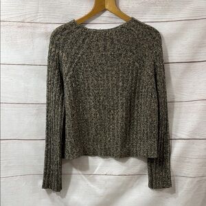 Poker Face Women's Ribbed Knit cropped boxy mock neck turtleneck